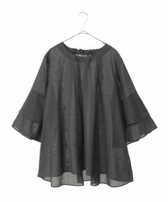 HIROKO BIS GRANDE / ヒロコビス グランデ シャツ・ブラウス | 【大きいサイズ】タックフレアエアリーブラウス /洗濯機で洗える