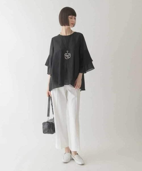 HIROKO BIS GRANDE / ヒロコビス グランデ シャツ・ブラウス | 【大きいサイズ】タックフレアエアリーブラウス /洗濯機で洗える | 詳細19