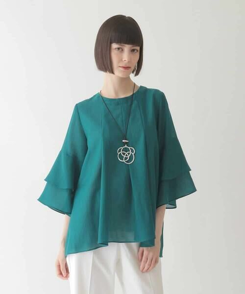 HIROKO BIS GRANDE / ヒロコビス グランデ シャツ・ブラウス | 【大きいサイズ】タックフレアエアリーブラウス /洗濯機で洗える | 詳細20