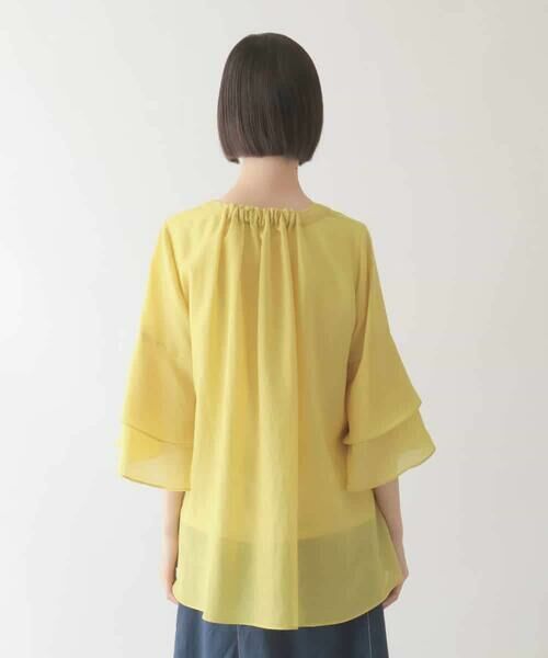 HIROKO BIS GRANDE / ヒロコビス グランデ シャツ・ブラウス | 【大きいサイズ】タックフレアエアリーブラウス /洗濯機で洗える | 詳細9