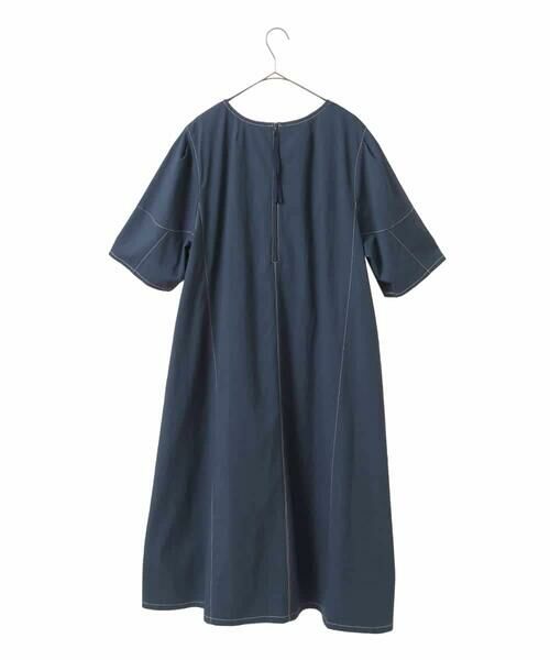 HIROKO BIS GRANDE / ヒロコビス グランデ ロング・マキシ丈ワンピース | 【大きいサイズ】配色ステッチ立体スリーブワンピース | 詳細8