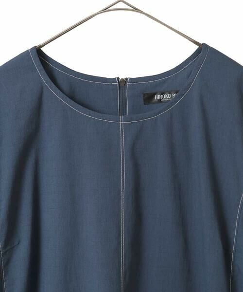 HIROKO BIS GRANDE / ヒロコビス グランデ ロング・マキシ丈ワンピース | 【大きいサイズ】配色ステッチ立体スリーブワンピース | 詳細9