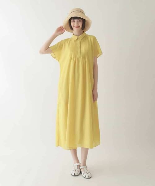 HIROKO BIS GRANDE / ヒロコビス グランデ ロング・マキシ丈ワンピース | 【大きいサイズ】ピンタックデザインシルエットワンピース /洗濯機で洗える | 詳細5