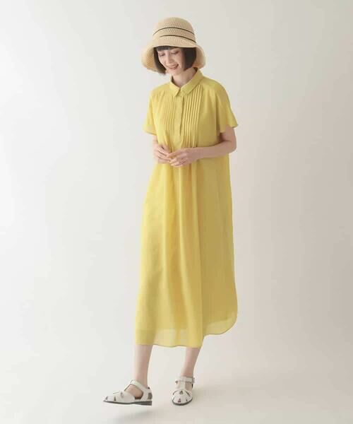 HIROKO BIS GRANDE / ヒロコビス グランデ ロング・マキシ丈ワンピース | 【大きいサイズ】ピンタックデザインシルエットワンピース /洗濯機で洗える | 詳細6