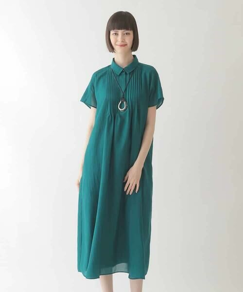 HIROKO BIS GRANDE / ヒロコビス グランデ ロング・マキシ丈ワンピース | 【大きいサイズ】ピンタックデザインシルエットワンピース /洗濯機で洗える | 詳細15