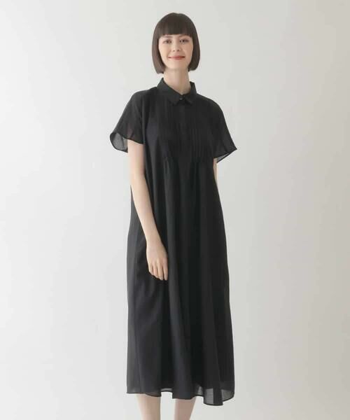 HIROKO BIS GRANDE / ヒロコビス グランデ ロング・マキシ丈ワンピース | 【大きいサイズ】ピンタックデザインシルエットワンピース /洗濯機で洗える | 詳細24