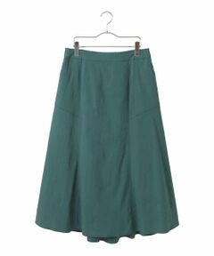 HIROKO BIS GRANDE / ヒロコビス グランデ ロング・マキシ丈スカート | 【大きいサイズ】リネンライクストレッチフレアスカート /洗える