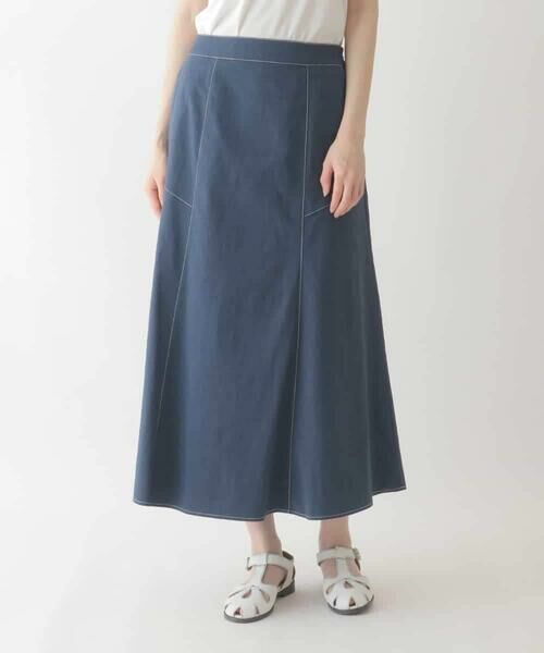 HIROKO BIS GRANDE / ヒロコビス グランデ ロング・マキシ丈スカート | 【大きいサイズ】リネンライクストレッチフレアスカート /洗える | 詳細10