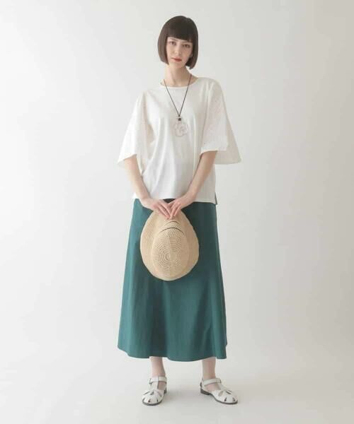 HIROKO BIS GRANDE / ヒロコビス グランデ ロング・マキシ丈スカート | 【大きいサイズ】リネンライクストレッチフレアスカート /洗える | 詳細17