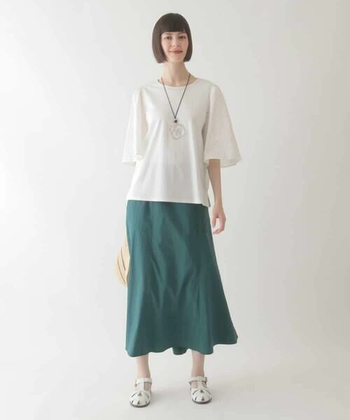 HIROKO BIS GRANDE / ヒロコビス グランデ ロング・マキシ丈スカート | 【大きいサイズ】リネンライクストレッチフレアスカート /洗える | 詳細19