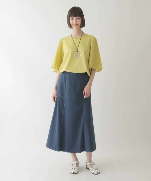 HIROKO BIS GRANDE / ヒロコビス グランデ ロング・マキシ丈スカート | 【大きいサイズ】リネンライクストレッチフレアスカート /洗える | 詳細20