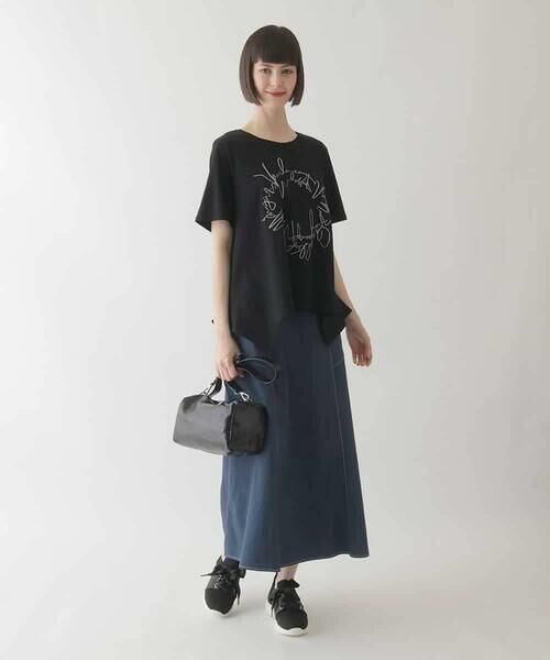 HIROKO BIS GRANDE / ヒロコビス グランデ ロング・マキシ丈スカート | 【大きいサイズ】リネンライクストレッチフレアスカート /洗える | 詳細23