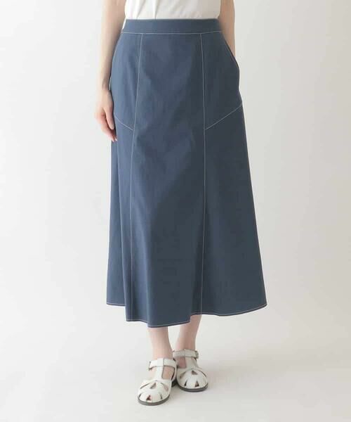 HIROKO BIS GRANDE / ヒロコビス グランデ ロング・マキシ丈スカート | 【大きいサイズ】リネンライクストレッチフレアスカート /洗える | 詳細7
