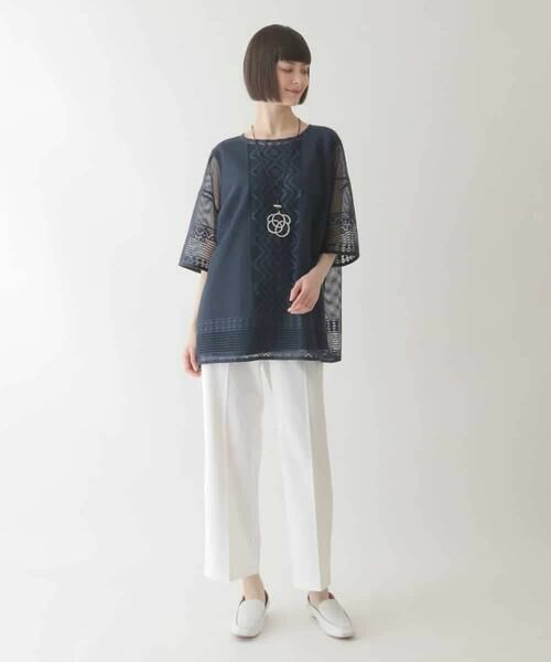 HIROKO BIS GRANDE / ヒロコビス グランデ カットソー | 【大きいサイズ】ラッセルメッシュデザインカットソー /洗濯機で洗える | 詳細10