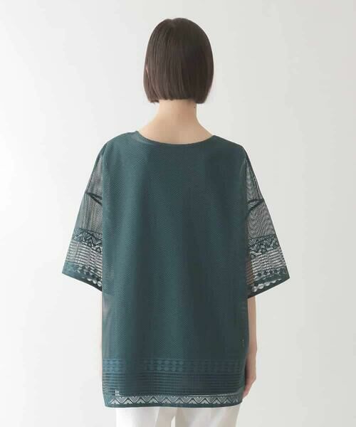 HIROKO BIS GRANDE / ヒロコビス グランデ カットソー | 【大きいサイズ】ラッセルメッシュデザインカットソー /洗濯機で洗える | 詳細5