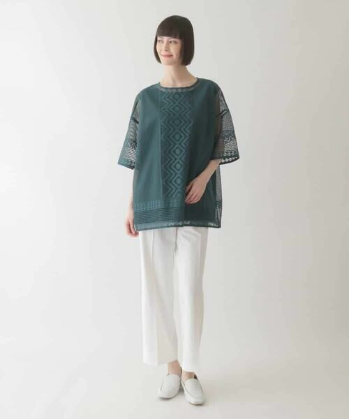 HIROKO BIS GRANDE / ヒロコビス グランデ カットソー | 【大きいサイズ】ラッセルメッシュデザインカットソー /洗濯機で洗える | 詳細7