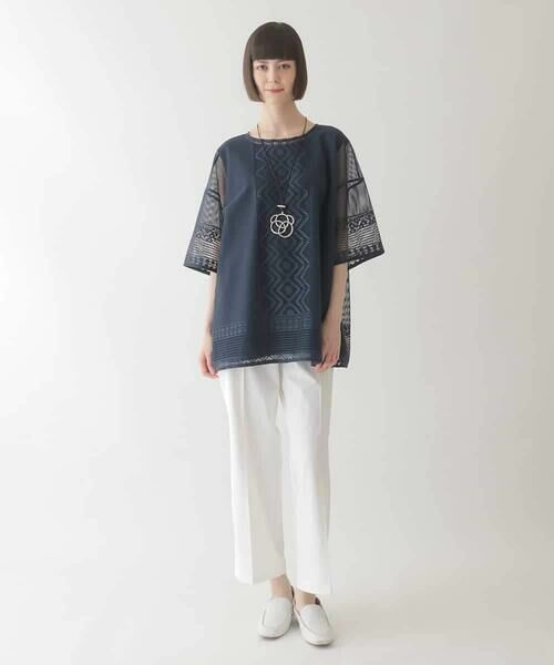 HIROKO BIS GRANDE / ヒロコビス グランデ カットソー | 【大きいサイズ】ラッセルメッシュデザインカットソー /洗濯機で洗える | 詳細9