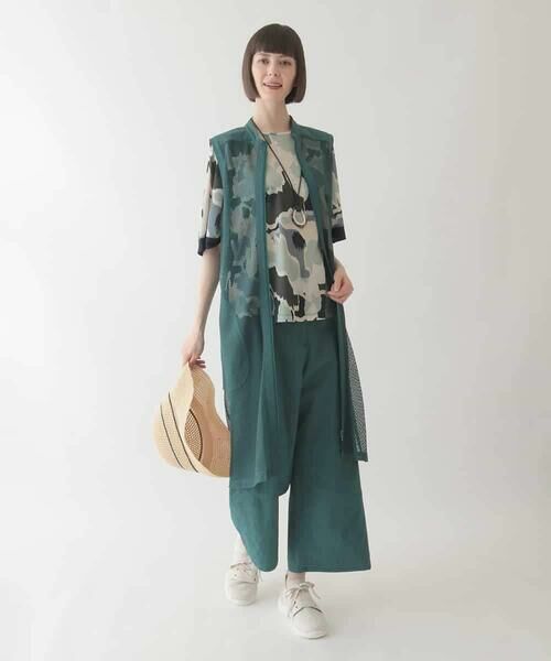 HIROKO BIS GRANDE / ヒロコビス グランデ カットソー | 【大きいサイズ】迷彩フラワーフレアスリーブカットソー /洗濯機で洗える | 詳細12