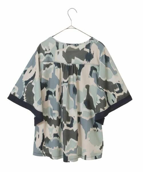HIROKO BIS GRANDE / ヒロコビス グランデ カットソー | 【大きいサイズ】迷彩フラワーフレアスリーブカットソー /洗濯機で洗える | 詳細4