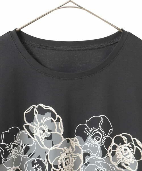 HIROKO BIS GRANDE / ヒロコビス グランデ カットソー | 【大きいサイズ/接触冷感】フラワープリントコットンカットソー /洗える | 詳細2