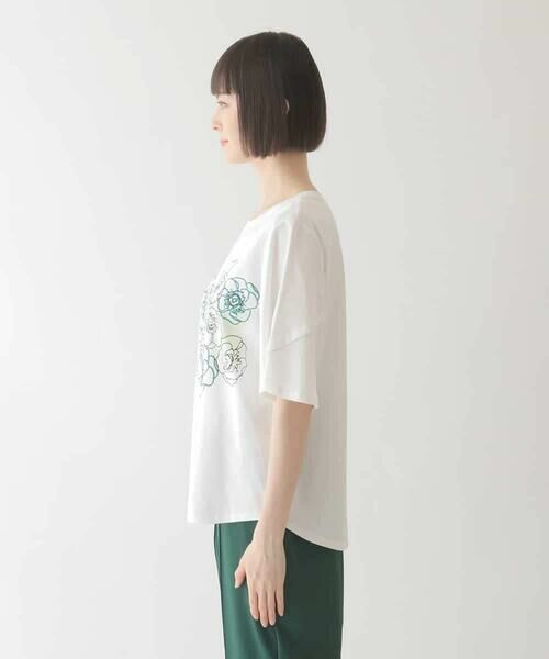 HIROKO BIS GRANDE / ヒロコビス グランデ カットソー | 【大きいサイズ/接触冷感】フラワープリントコットンカットソー /洗える | 詳細8