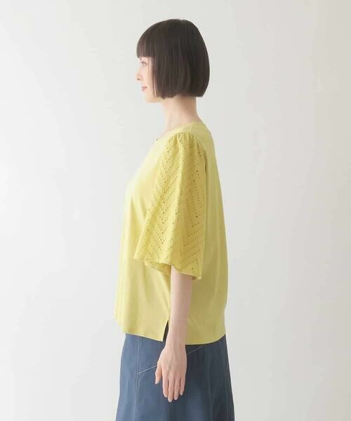 HIROKO BIS GRANDE / ヒロコビス グランデ シャツ・ブラウス | 【大きいサイズ/接触冷感】コットンレースボリューム袖カットソー | 詳細2