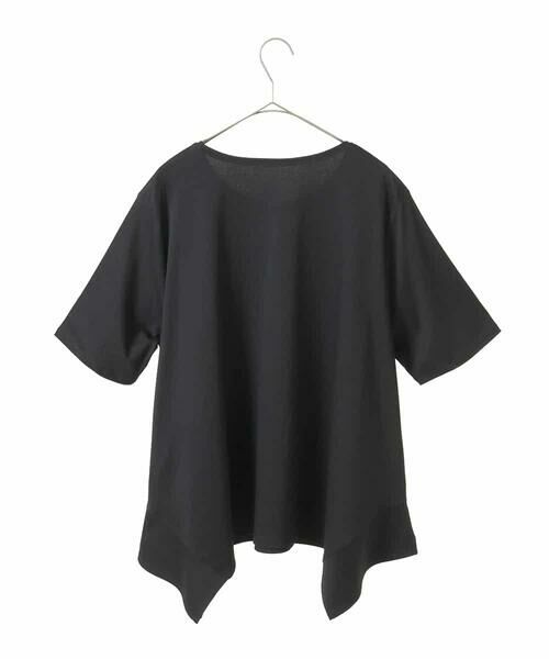 HIROKO BIS GRANDE / ヒロコビス グランデ カットソー | 【大きいサイズ/接触冷感】ブレード刺繍デザインヘムカットソー /洗える | 詳細1