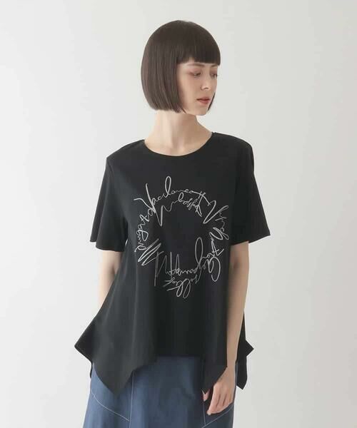 HIROKO BIS GRANDE / ヒロコビス グランデ カットソー | 【大きいサイズ/接触冷感】ブレード刺繍デザインヘムカットソー /洗える | 詳細13