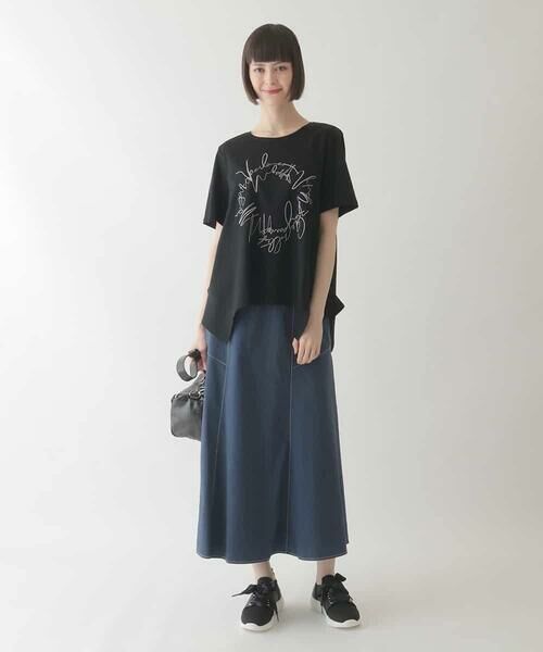 HIROKO BIS GRANDE / ヒロコビス グランデ カットソー | 【大きいサイズ/接触冷感】ブレード刺繍デザインヘムカットソー /洗える | 詳細14