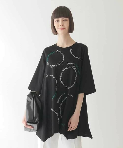 HIROKO BIS GRANDE / ヒロコビス グランデ チュニック | 【大きいサイズ/接触冷感】イレギュラーヘムデザインチュニックカットソー /洗える | 詳細7