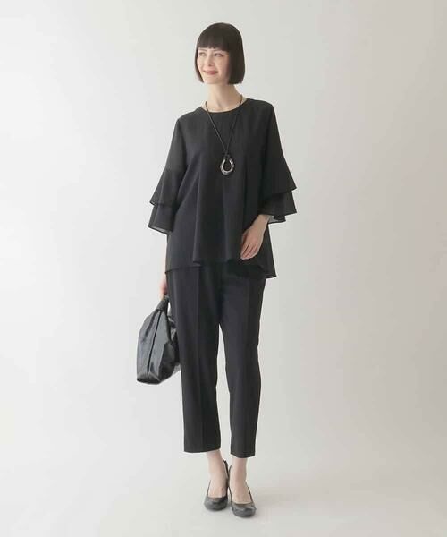 HIROKO BIS GRANDE / ヒロコビス グランデ チノ・ワークパンツ | 【大きいサイズ/接触冷感/吸汗速乾】センタークリースプルオンパンツ /洗濯機で洗える | 詳細16