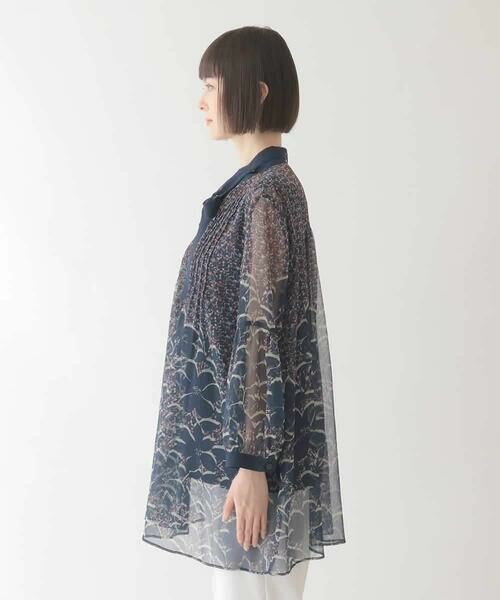 HIROKO BIS GRANDE / ヒロコビス グランデ シャツ・ブラウス | 【大きいサイズ/ボウタイ付き】楊柳シフォンフラワープリントブラウス /洗える | 詳細12