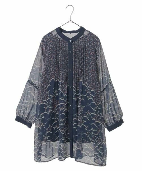 HIROKO BIS GRANDE / ヒロコビス グランデ シャツ・ブラウス | 【大きいサイズ/ボウタイ付き】楊柳シフォンフラワープリントブラウス /洗える | 詳細16