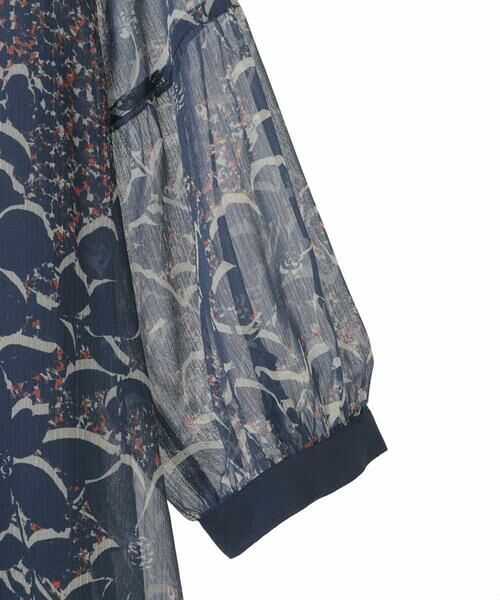 HIROKO BIS GRANDE / ヒロコビス グランデ シャツ・ブラウス | 【大きいサイズ/ボウタイ付き】楊柳シフォンフラワープリントブラウス /洗える | 詳細4