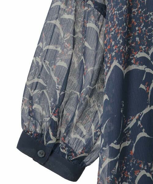 HIROKO BIS GRANDE / ヒロコビス グランデ シャツ・ブラウス | 【大きいサイズ/ボウタイ付き】楊柳シフォンフラワープリントブラウス /洗える | 詳細5