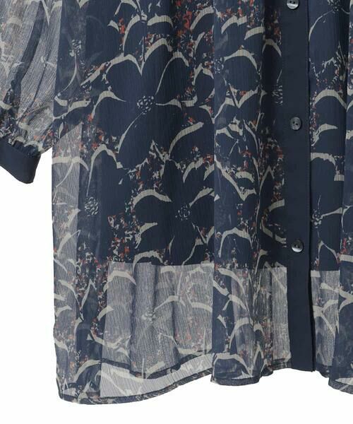 HIROKO BIS GRANDE / ヒロコビス グランデ シャツ・ブラウス | 【大きいサイズ/ボウタイ付き】楊柳シフォンフラワープリントブラウス /洗える | 詳細6