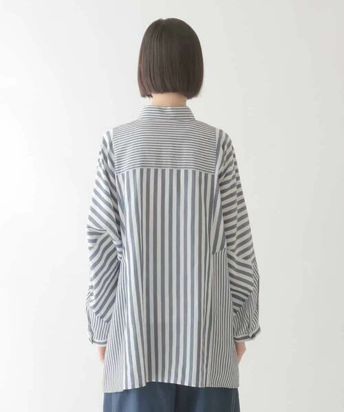 HIROKO BIS GRANDE / ヒロコビス グランデ シャツ・ブラウス | 【大きいサイズ】ストライプパターンデザインブラウス /洗える | 詳細3
