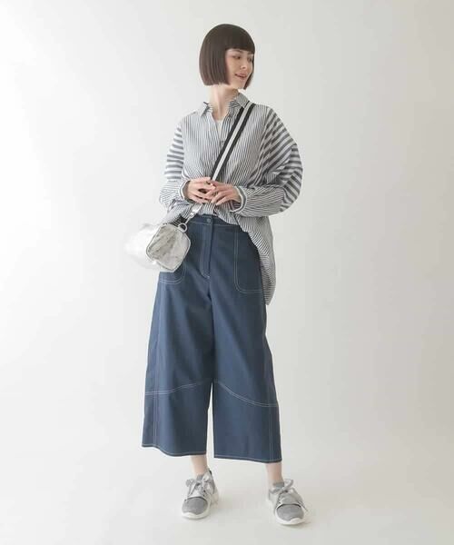 HIROKO BIS GRANDE / ヒロコビス グランデ シャツ・ブラウス | 【大きいサイズ】ストライプパターンデザインブラウス /洗える | 詳細7