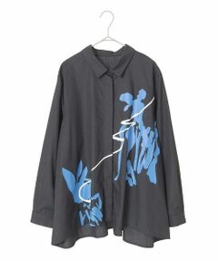 HIROKO BIS GRANDE / ヒロコビス グランデ シャツ・ブラウス | 【大きいサイズ】アートプリントブロードシャツ /洗える