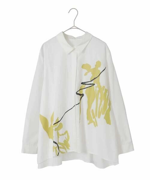 HIROKO BIS GRANDE / ヒロコビス グランデ シャツ・ブラウス | 【大きいサイズ】アートプリントブロードシャツ /洗える | 詳細1