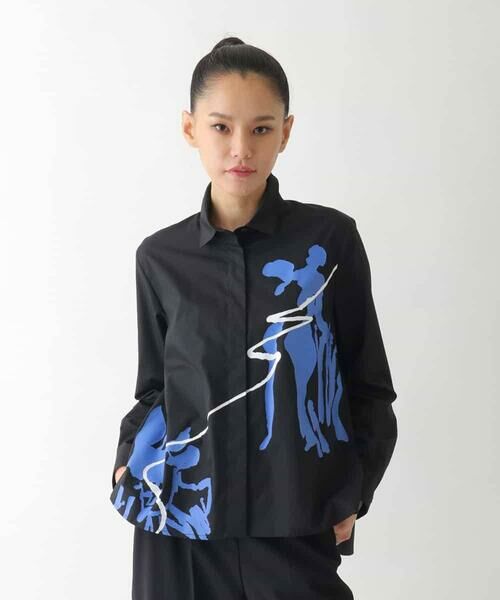 HIROKO BIS GRANDE / ヒロコビス グランデ シャツ・ブラウス | 【大きいサイズ】アートプリントブロードシャツ /洗える | 詳細12