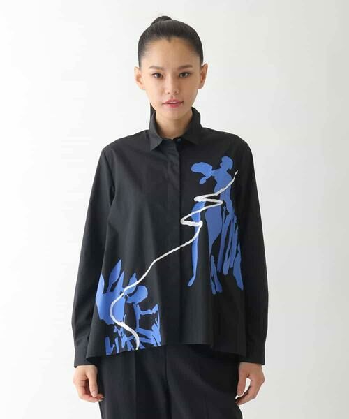 HIROKO BIS GRANDE / ヒロコビス グランデ シャツ・ブラウス | 【大きいサイズ】アートプリントブロードシャツ /洗える | 詳細9