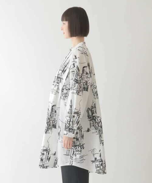 HIROKO BIS GRANDE / ヒロコビス グランデ シャツ・ブラウス | 【大きいサイズ】アートプリントタックデザインブラウス /洗える | 詳細6