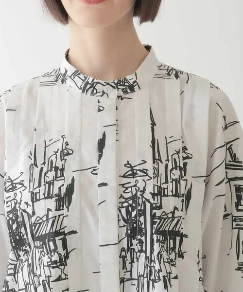 HIROKO BIS GRANDE / ヒロコビス グランデ シャツ・ブラウス | 【大きいサイズ】アートプリントタックデザインブラウス /洗える | 詳細8