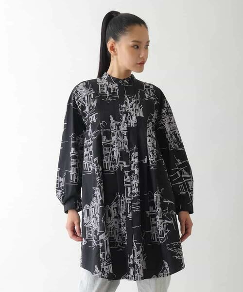 HIROKO BIS GRANDE / ヒロコビス グランデ シャツ・ブラウス | 【大きいサイズ】アートプリントタックデザインブラウス /洗える | 詳細22