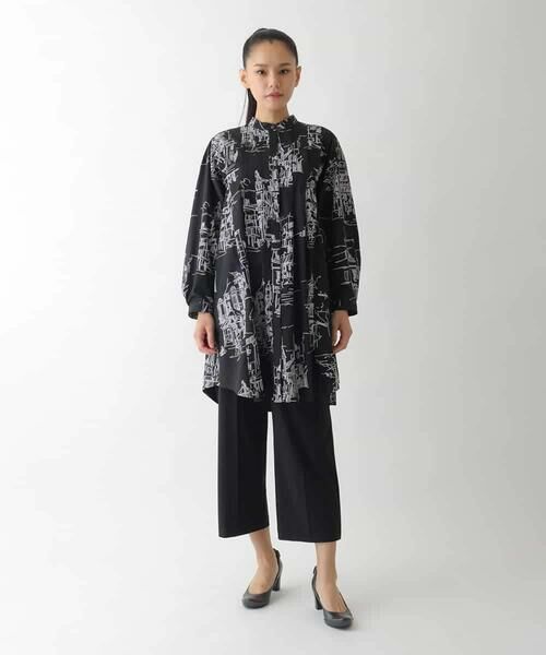 HIROKO BIS GRANDE / ヒロコビス グランデ シャツ・ブラウス | 【大きいサイズ】アートプリントタックデザインブラウス /洗える | 詳細24