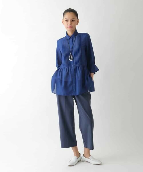 HIROKO BIS GRANDE / ヒロコビス グランデ シャツ・ブラウス | 【大きいサイズ】ピンタックギャザー切り替えシアーブラウス /洗濯機で洗える | 詳細6