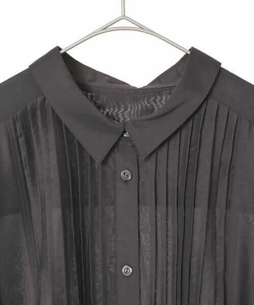 HIROKO BIS GRANDE / ヒロコビス グランデ シャツ・ブラウス | 【大きいサイズ】ピンタックギャザー切り替えシアーブラウス /洗濯機で洗える | 詳細12