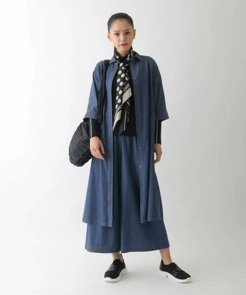 HIROKO BIS GRANDE / ヒロコビス グランデ ロング・マキシ丈ワンピース | 【大きいサイズ】ステッチポイントデニムワンピース /洗える | 詳細20