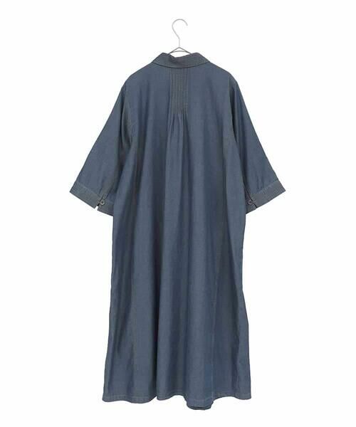 HIROKO BIS GRANDE / ヒロコビス グランデ ロング・マキシ丈ワンピース | 【大きいサイズ】ステッチポイントデニムワンピース /洗える | 詳細4
